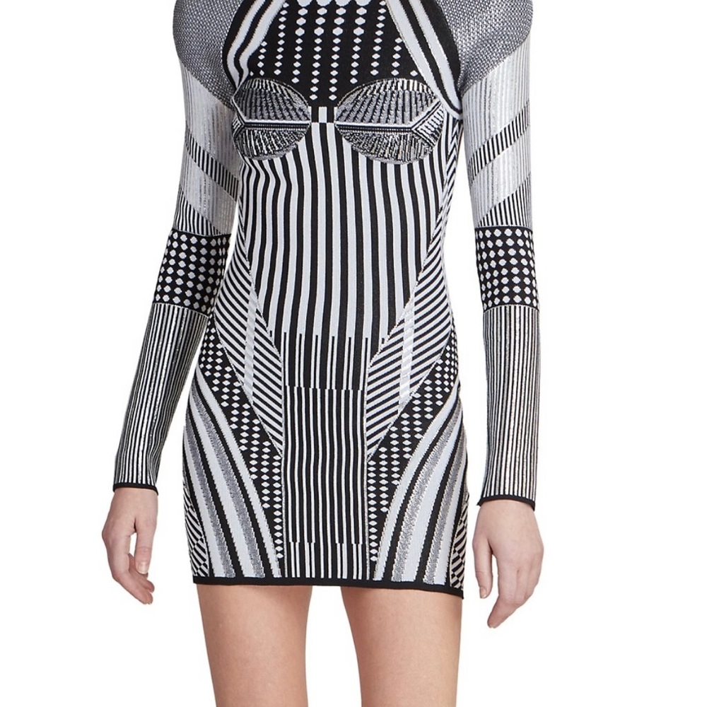 Balmain Jacquard-Knit Pattern Minidress - Picture 4 of 6